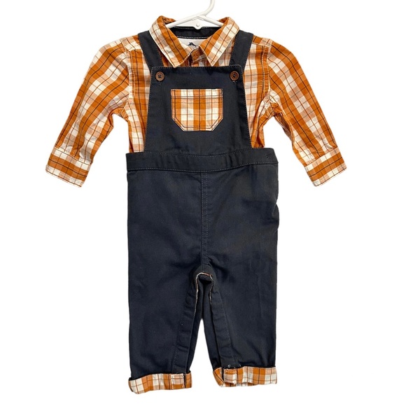 Tommy Bahama Other - Tommy Bahama Baby Boy Matching Set Outfit Onesie Overalls Size 3-6 months